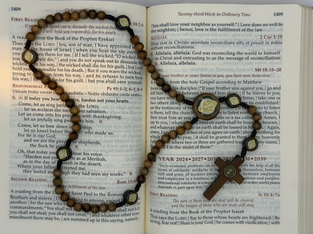 St. Benedict All Wood Rosary 18"