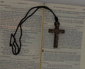 St. Benedict Wooden Crucifix Necklace 2.75"